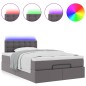 vidaXL Pouf Letto con Materassi e LED Grigio 120x190 cm Similpelle vidaXL Pouf Letto con Materassi e LED Grigio 120x190 cm Similpelle