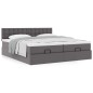 vidaXL Struttura Letto Pouf con Materassi Grigio 180x200 cm Similpelle