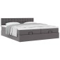 vidaXL Struttura Letto Pouf con Materassi Grigio 180x200 cm Similpelle