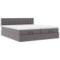 vidaXL Struttura Letto Pouf con Materassi Grigio 180x200 cm Similpelle