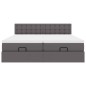 vidaXL Struttura Letto Pouf con Materassi Grigio 180x200 cm Similpelle