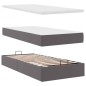 vidaXL Struttura Letto Pouf con Materassi Grigio 180x200 cm Similpelle