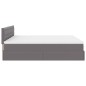 vidaXL Struttura Letto Pouf con Materassi Grigio 180x200 cm Similpelle