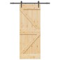 vidaXL Porta Scorrevole con Set Hardware 80x210 cm Legno Massello Pino