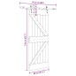 vidaXL Porta Scorrevole con Set Hardware 80x210 cm Legno Massello Pino