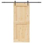vidaXL Porta Scorrevole con Set Hardware 95x210 cm Legno Massello Pino