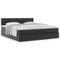 vidaXL Struttura Letto Pouf con Materasso Nero 180x200 cm Similpelle vidaXL Struttura Letto Pouf con Materasso Nero 180x200 cm Similpelle
