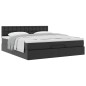 vidaXL Struttura Letto Pouf con Materasso Nero 180x200 cm Similpelle vidaXL Struttura Letto Pouf con Materasso Nero 180x200 cm Similpelle