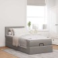 vidaXL Struttura Letto Pouf con Materasso Tortora 90x190 cm in Tessuto vidaXL Struttura Letto Pouf con Materasso Tortora 90x190 cm in Tessuto