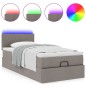 vidaXL Struttura Letto Pouf con Materasso Tortora 90x190 cm in Tessuto vidaXL Struttura Letto Pouf con Materasso Tortora 90x190 cm in Tessuto