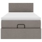 vidaXL Struttura Letto Pouf con Materasso Tortora 90x190 cm in Tessuto vidaXL Struttura Letto Pouf con Materasso Tortora 90x190 cm in Tessuto