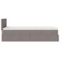 vidaXL Struttura Letto Pouf con Materasso Tortora 90x190 cm in Tessuto vidaXL Struttura Letto Pouf con Materasso Tortora 90x190 cm in Tessuto