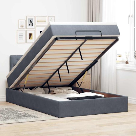 vidaXL Struttura Letto Pouf con Materasso 80x200 cm Velluto