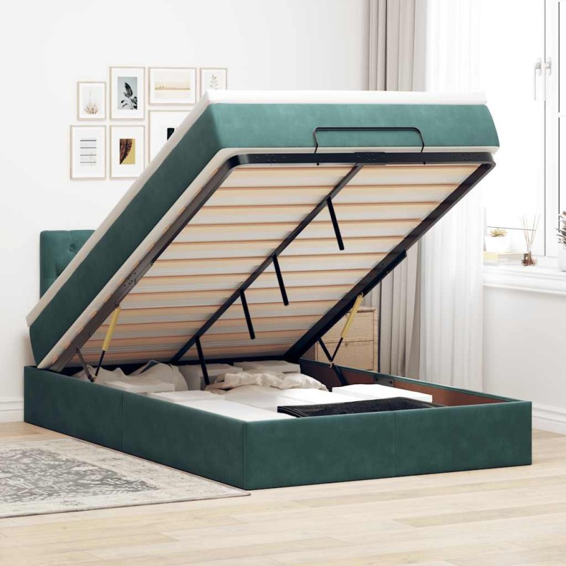 vidaXL Struttura Letto Pouf con Materasso 120x190 cm Velluto vidaXL Struttura Letto Pouf con Materasso 120x190 cm Velluto