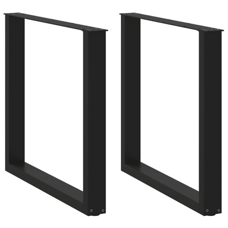 vidaXL Gambe Tavolo Pranzo a Forma U 2 pz Nero 80x(72-73) cm Acciaio