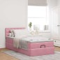 vidaXL Struttura Letto Pouf con Materasso Rosa 80x200 cm Velluto vidaXL Struttura Letto Pouf con Materasso Rosa 80x200 cm Velluto