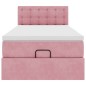 vidaXL Struttura Letto Pouf con Materasso Rosa 80x200 cm Velluto vidaXL Struttura Letto Pouf con Materasso Rosa 80x200 cm Velluto