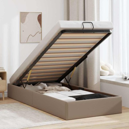 vidaXL Struttura Letto Pouf senza Materasso 100x200 cm Similpelle