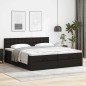 vidaXL Pouf Letto con Materassi e LED Nero 160x200cm Similpelle