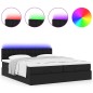 vidaXL Pouf Letto con Materassi e LED Nero 160x200cm Similpelle
