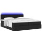 vidaXL Pouf Letto con Materassi e LED Nero 160x200cm Similpelle