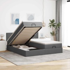 vidaXL Struttura Letto Pouf con Materassi 180x200 cm in Tessuto