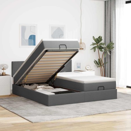 vidaXL Struttura Letto Pouf con Materassi 180x200 cm in Tessuto