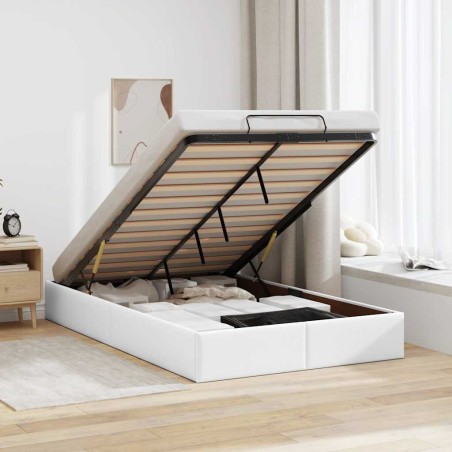 vidaXL Struttura Letto Pouf senza Materasso 120x200 cm Similpelle
