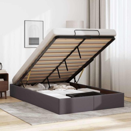 vidaXL Struttura Letto Pouf senza Materasso 120x200 cm Similpelle