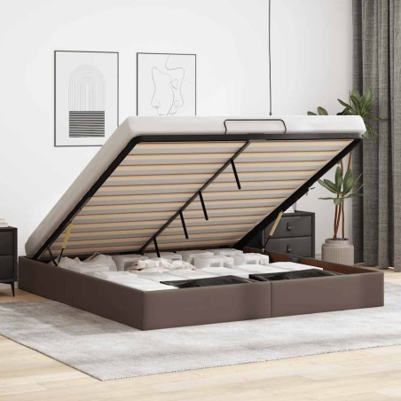 vidaXL Struttura Letto Pouf senza Materasso 160x200 cm Similpelle