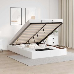 vidaXL Struttura Letto Pouf senza Materasso 140x200 cm Similpelle