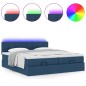 vidaXL Struttura Letto Pouf con Materassi Blu 180x200cm in Tessuto vidaXL Struttura Letto Pouf con Materassi Blu 180x200cm in Tessuto