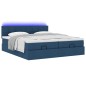 vidaXL Struttura Letto Pouf con Materassi Blu 180x200cm in Tessuto vidaXL Struttura Letto Pouf con Materassi Blu 180x200cm in Tessuto