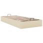 vidaXL Struttura Letto Pouf senza Materasso Crema 90x190 cm in Tessuto vidaXL Struttura Letto Pouf senza Materasso Crema 90x190 cm in Tessuto