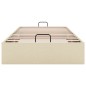 vidaXL Struttura Letto Pouf senza Materasso Crema 90x190 cm in Tessuto vidaXL Struttura Letto Pouf senza Materasso Crema 90x190 cm in Tessuto