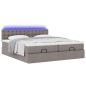 vidaXL Struttura Letto Pouf con Materassi Tortora 180x200cm in Tessuto vidaXL Struttura Letto Pouf con Materassi Tortora 180x200cm in Tessuto