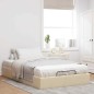 vidaXL Struttura Letto Pouf senza Materasso Crema 120x190cm in Tessuto