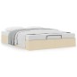 vidaXL Struttura Letto Pouf senza Materasso Crema 140x200 cm Tessuto vidaXL Struttura Letto Pouf senza Materasso Crema 140x200 cm Tessuto