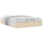 vidaXL Struttura Letto Pouf senza Materasso Crema 140x200 cm Tessuto vidaXL Struttura Letto Pouf senza Materasso Crema 140x200 cm Tessuto