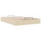 vidaXL Struttura Letto Pouf senza Materasso Crema 140x200 cm Tessuto vidaXL Struttura Letto Pouf senza Materasso Crema 140x200 cm Tessuto