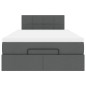 vidaXL Pouf Letto con Materasso Grigio Scuro 120x190 cm in Tessuto vidaXL Pouf Letto con Materasso Grigio Scuro 120x190 cm in Tessuto