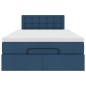 vidaXL Struttura Letto Pouf con Materasso Blu 120x190 cm in Tessuto