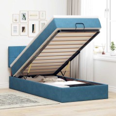vidaXL Struttura Letto Pouf con Materasso 80x200 cm Velluto