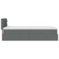 vidaXL Pouf Letto con Materasso Grigio Scuro 90x200 cm in Tessuto vidaXL Pouf Letto con Materasso Grigio Scuro 90x200 cm in Tessuto