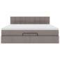 vidaXL Struttura Letto Pouf con Materasso Tortora 180x200cm in Tessuto vidaXL Struttura Letto Pouf con Materasso Tortora 180x200cm in Tessuto
