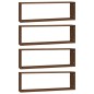 Mensole Muro Cubo 4 Rovere Marrone 80x15x26,5 Legno Multistrato