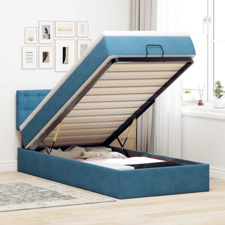 vidaXL Struttura Letto Pouf con Materasso 80x200 cm Velluto