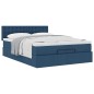vidaXL Struttura Letto Pouf con Materasso Blu 140x200cm in Tessuto vidaXL Struttura Letto Pouf con Materasso Blu 140x200cm in Tessuto