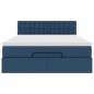 vidaXL Struttura Letto Pouf con Materasso Blu 140x200cm in Tessuto vidaXL Struttura Letto Pouf con Materasso Blu 140x200cm in Tessuto