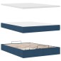 vidaXL Struttura Letto Pouf con Materasso Blu 140x200cm in Tessuto vidaXL Struttura Letto Pouf con Materasso Blu 140x200cm in Tessuto